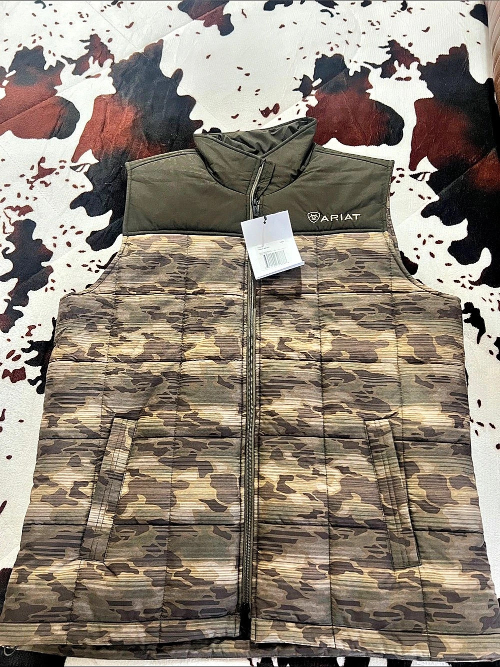 Ariat Crius Insulated Vest Men's Camo Puffer Vest Size Medium NWT